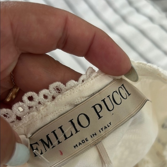 Emilio Pucci Cream White Lace One-Shoulder Mini Dress - Picture 2 of 15